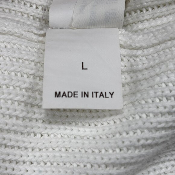 Brunello Cucinelli Womens White Knit Sweater With Metallic Trim Detail Size L Ma - Picture 6 of 11